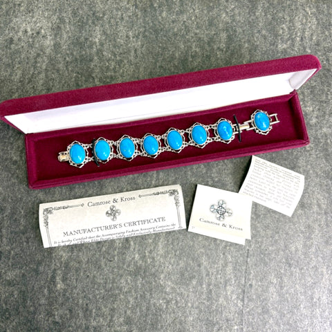 Camrose & Kross Jacqueline Kennedy faux turquoise and silvertone bracelet