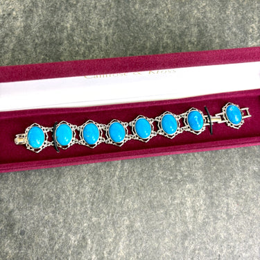 Camrose & Kross Jacqueline Kennedy faux turquoise and silvertone bracelet - NextStage Vintage