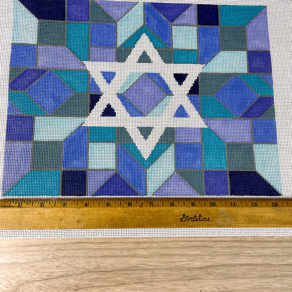 Design by Tonya Center Star of David atarah needlepoint canvas - JT025C - NextStage Vintage