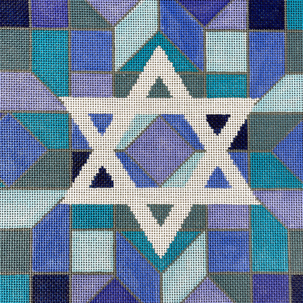 Design by Tonya Center Star of David atarah needlepoint canvas - JT025C - NextStage Vintage