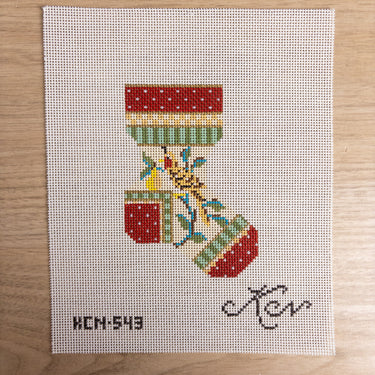 Kelly Clark Partridge in Pear Tree Christmas Mini Stocking Needlepoint Canvas KCN543