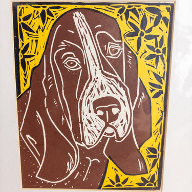 Basset Hound Block Print - Martine Kasmin - Painted Paw Limited Edition Art