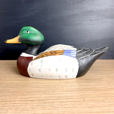 Vintage ceramic mallard duck decoy figurine - wildlife decor - NextStage Vintage