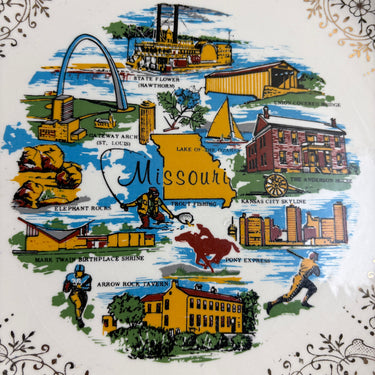 Missouri state souvenir plate - vintage 1960s road trip - NextStage Vintage