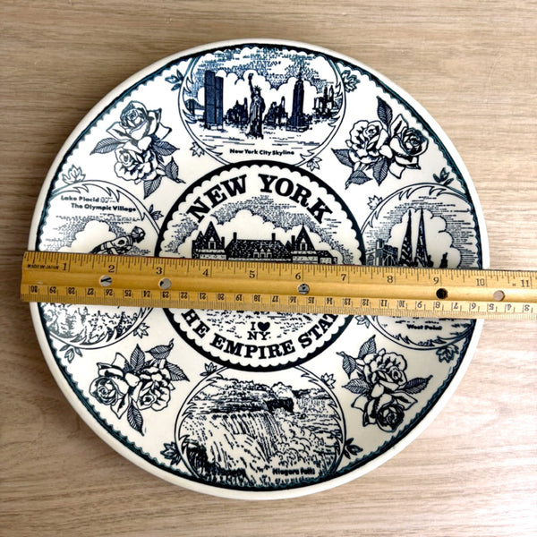 Vintage New York state souvenir plate – 1980s ironstone by Smiles Industries – 10.25" - NextStage Vintage