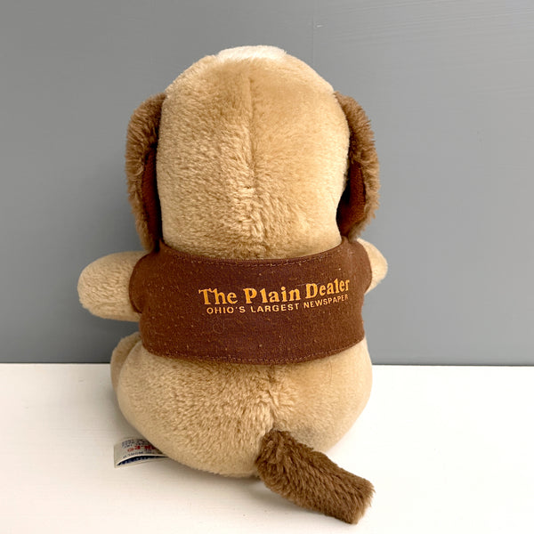 Cleveland Plain Dealer Newshound stuffed dog - 1980s vintage