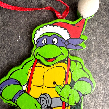 TMNT Donatello Christmas ornament - Intl Silver - 1990 vintage - NextStage Vintage