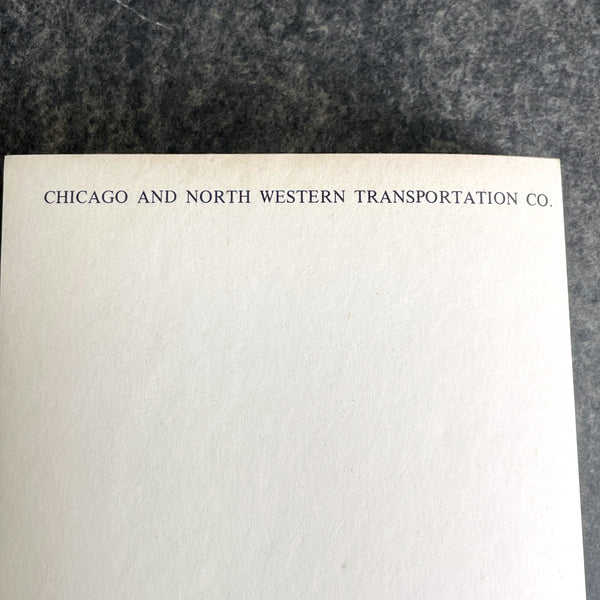 Chicago and North Western Transportation Co. railway memo pads - set of 6 - 1970s vintage