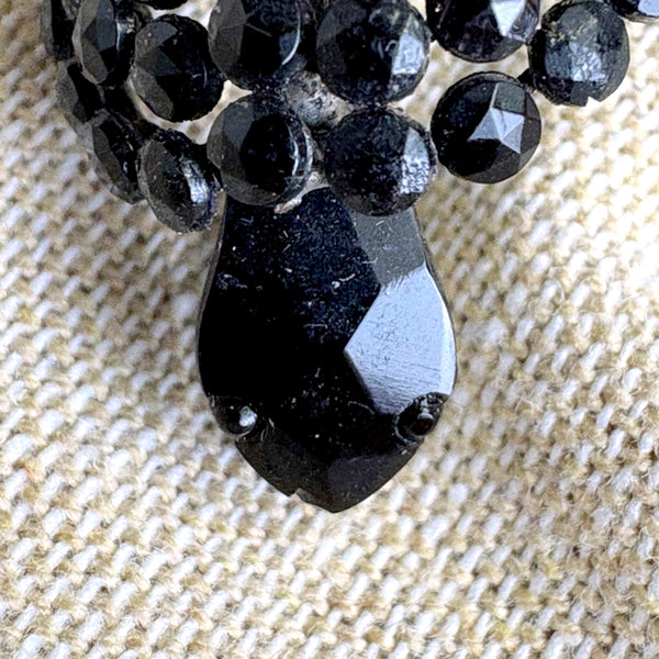 Openwork jet black beaded turtle brooch - vintage turtle pin - NextStage Vintage
