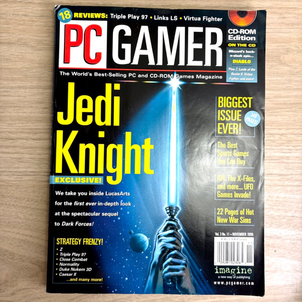 PC Gamer magazine lot – 8 Issues from 1996 - no CDs - Jedi Knight, Star Trek, Strategy Guides