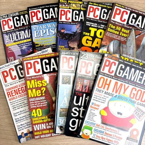 PC Gamer magazine lot – 10 Issues from 1999 - No CDs