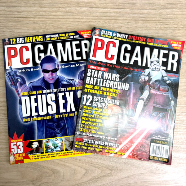 PC Gamer magazine lot – 2 Issues from 2001 - No CDs