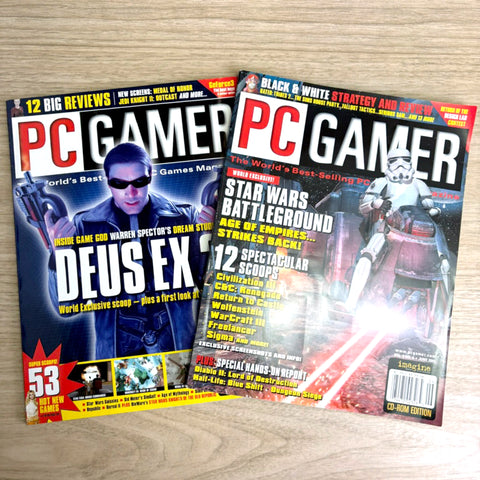 PC Gamer magazine lot – 2 Issues from 2001 - No CDs