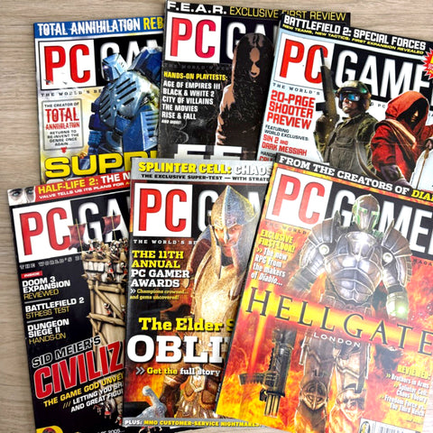 PC Gamer magazine lot – 6 Issues from 2005 - No CDs