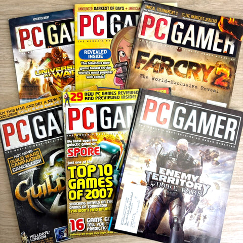 PC Gamer magazine lot – 6 issues from 2007 - No CDs
