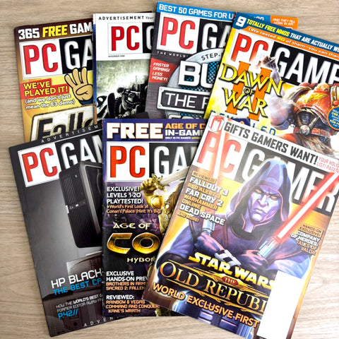 PC Gamer magazine lot – 7 Issues from 2008 - No CDs