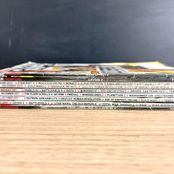 PC Gamer magazine lot – 9 Issues from 2010, 2011 - No CDs - NextStage Vintage