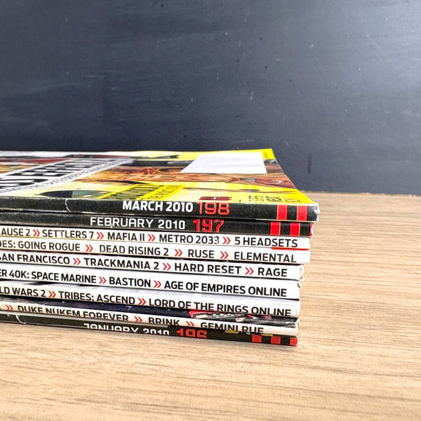 PC Gamer magazine lot – 9 Issues from 2010, 2011 - No CDs - NextStage Vintage