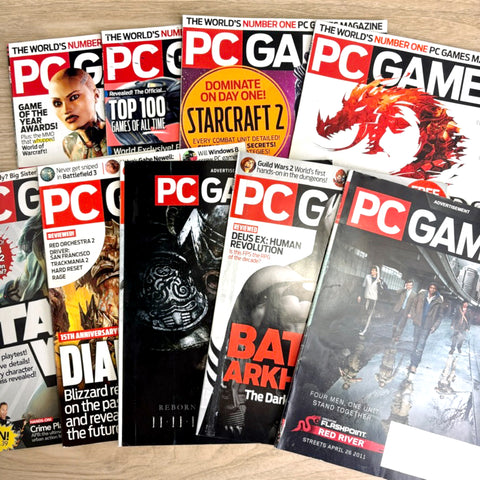 PC Gamer magazine lot – 9 Issues from 2010, 2011 - No CDs