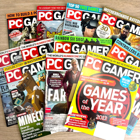 PC Gamer magazine lot – 11 Issues from 2014, 2015, 2016