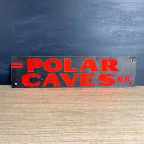 Polar Caves, NH cardboard bumper placard - 1960s vintage