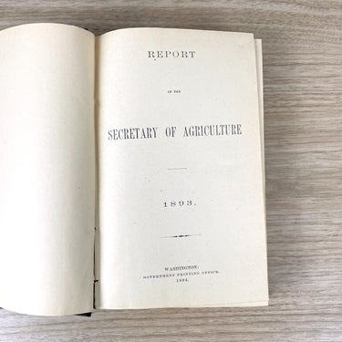 Report of the Secretary of Agriculture - 1893 - Government Printing Office - NextStage Vintage