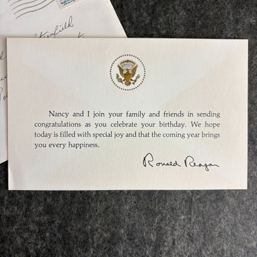 Ronald Reagan President White House Birthday Card In Original Envelope