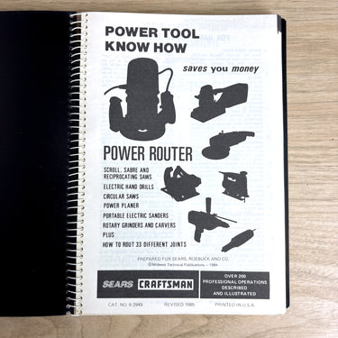 Sears Craftsman Power Tool Know-How Book – 1985 vintage – Router, Saws, Drills, Sanders - NextStage Vintage