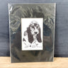 Small basset pen and ink print from R.E. Kennedy - 1970s accent art - NextStage Vintage