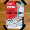 Wash Your Hands - 1956 health education poster - National Tuberculosis Association - NextStage Vintage