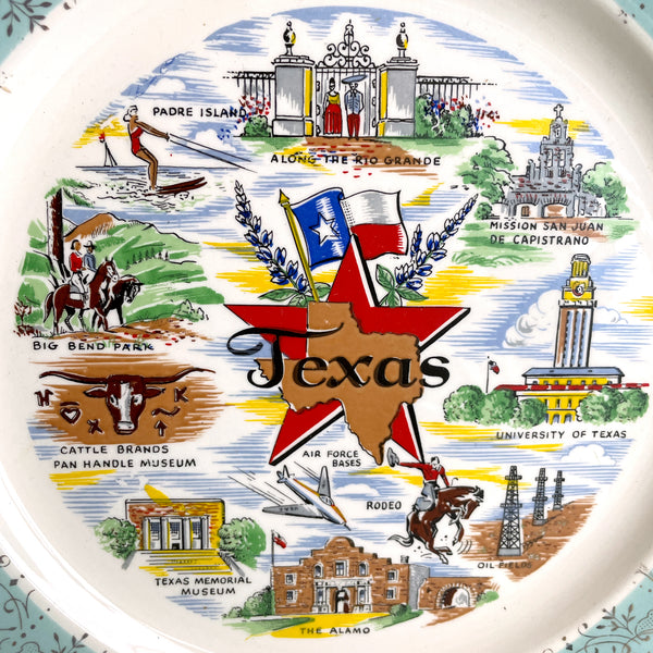 Texas souvenir plate - vintage road trip souvenir - NextStage Vintage