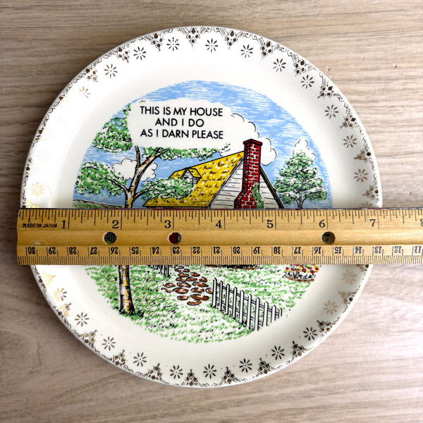 Vintage 1950s snarky cottage plate – “I Do As I Darn Please” - NextStage Vintage