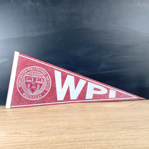 Worcester Polytechnic Institute WPI pennant - 1970s vintage - NextStage Vintage