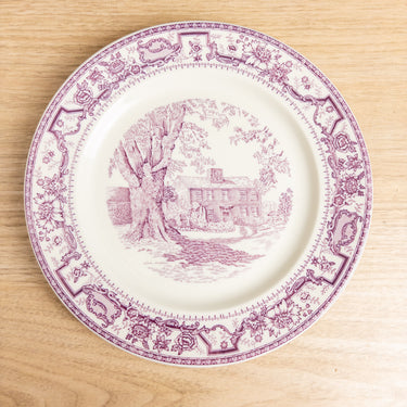 Walker China Hartwell Farm Restaurant Dinner Plate 9.75"  Purple Transferware