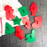 Set of 9 vintage Wilton imprint Christmas cookie cutters – red & green plastic - 1992 - NextStage Vintage