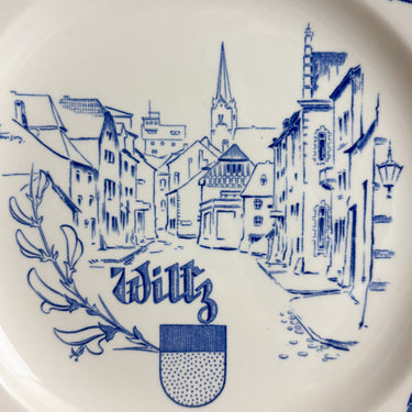 Vintage 1960 Wiltz Luxembourg Souvenir Plate - Boch Freres Belgium - Limited Edition No 50 - Ardennes Coat of Arms