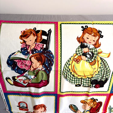 Michael Miller retro cotton fabric panel - A Child's Life C1957 - complete 10 blocks - NextStage Vintage