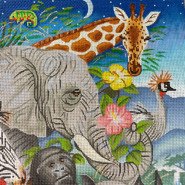 Liz Goodrick-Dillon African Safari handpainted needlepoint canvas AP-321 - NextStage Vintage