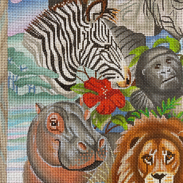 Liz Goodrick-Dillon African Safari handpainted needlepoint canvas AP-321 - NextStage Vintage