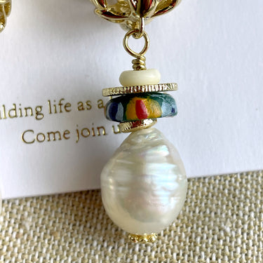 Akola bohemian pearl drop pierced earrings - new - NextStage Vintage