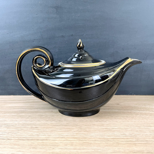 Hall Aladdin 6 cup black and gold teapot #0670 - NextStage Vintage