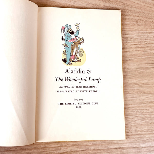 Aladdin & The Wonderful Lamp - retold by Jean Hersholt - 1949 ltd. edition hardcover - NextStage Vintage