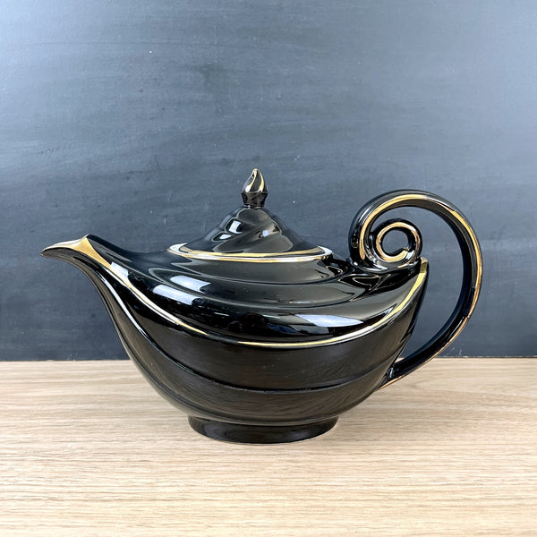 Hall Aladdin 6 cup black and gold teapot #0670 - NextStage Vintage