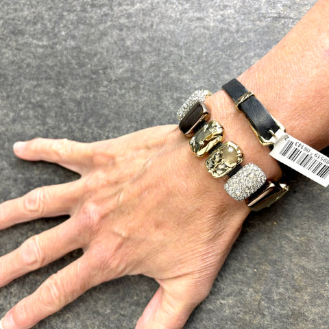 Alexis Bittar crystal & goldtone leather wrap bracelet - NWT $295 - NextStage Vintage