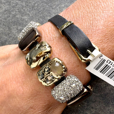Alexis Bittar crystal & goldtone leather wrap bracelet - NWT $295 - NextStage Vintage