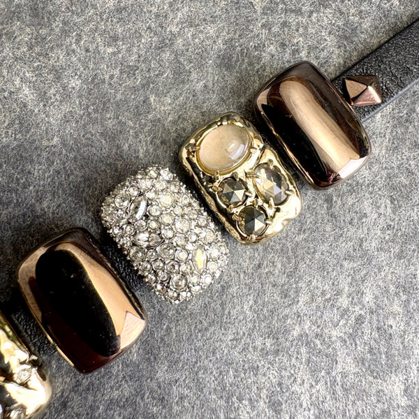 Alexis Bittar crystal & goldtone leather wrap bracelet - NWT $295 - NextStage Vintage