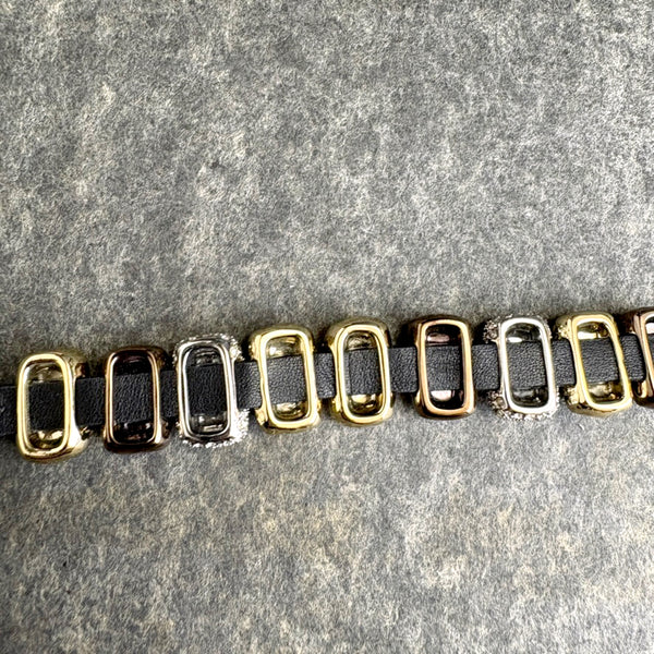 Alexis Bittar crystal & goldtone leather wrap bracelet - NWT $295 - NextStage Vintage