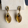 Alexis Bittar gold tone and tan lucite dangle drop pierced earrings - NextStage Vintage