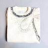90s cream white sweater with beads, pearls and sequins  - size medium - NextStage Vintage