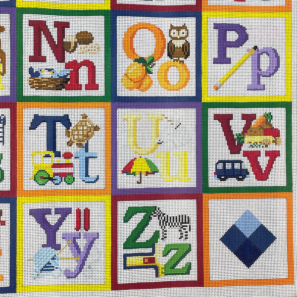 Susan Roberts Alphabet block sampler needlepoint canvas MH5307 - NextStage Vintage